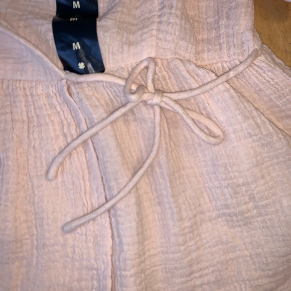 Lucky Brand Cold Shoulder Powder Pink Tie Side Top - Picture 6 of 7